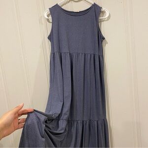Sleeveless Blue Tiered Dress